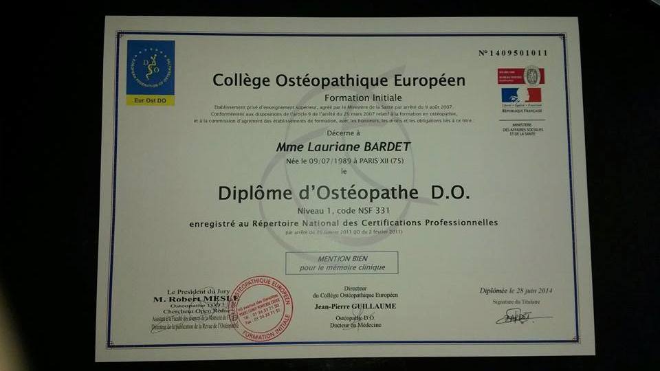Diplôme D'ostéopathe