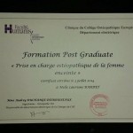 Formation post-graduée sur la prise en charge de la Femme enceinte
